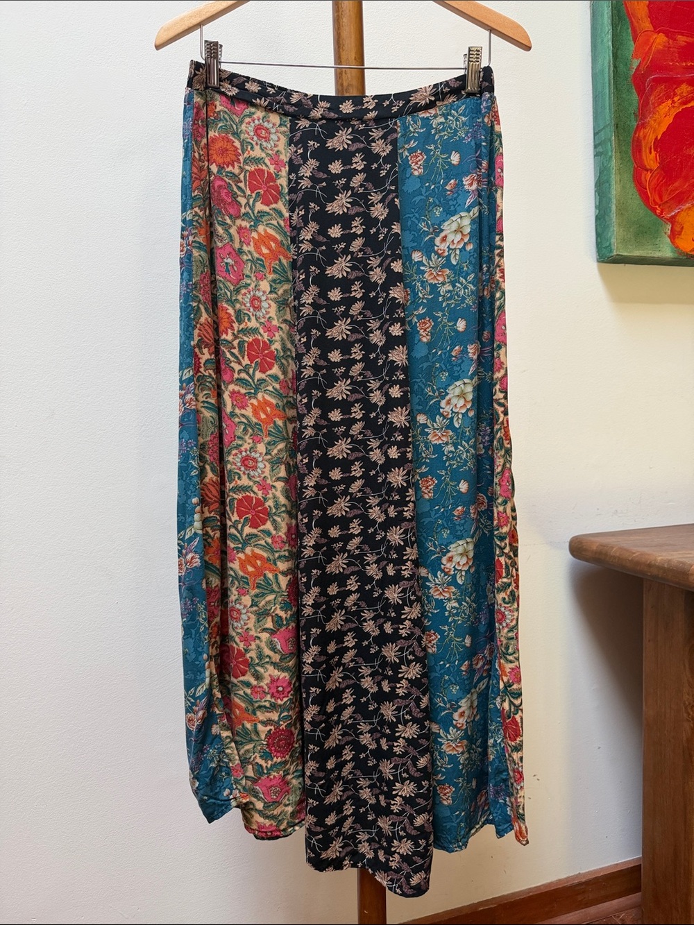 NATURAL LIFE Valentina Floral Panel Maxi Skirt Boho Large